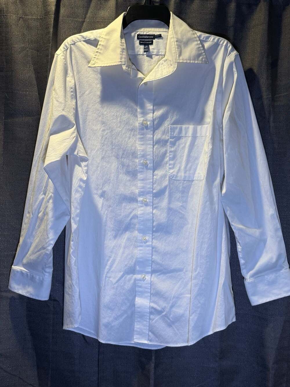 Croft & Barrow  Classic Fit White Long Sleeve Dress Shirt Size 16 32/33